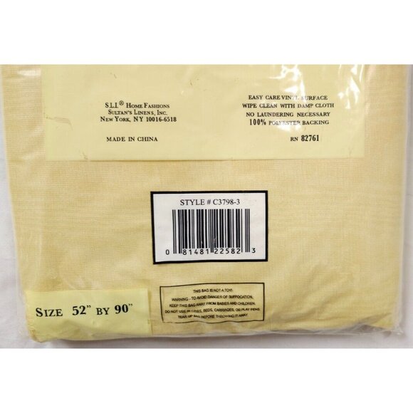 Vintage Sultan's Linens Vinyl & Flannel Backed Tablecloth 52x90 Golden Textured - Picture 7 of 9